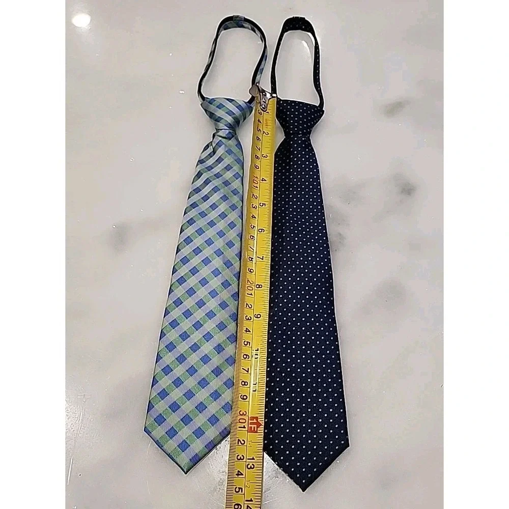 2-Class Club Gold SILK 14in Zipper Adjustable Neckties‎ Classic Party Navy Green